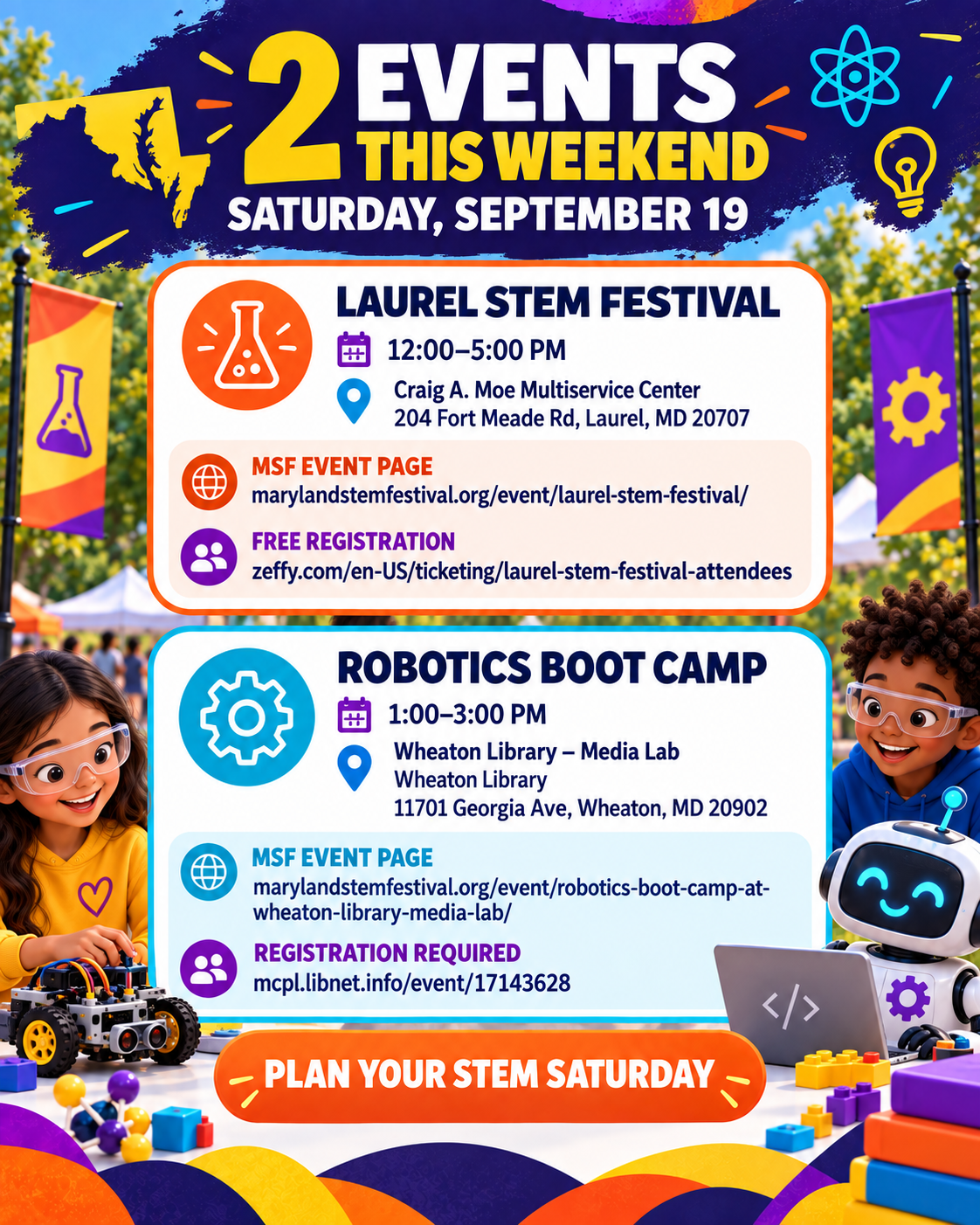 2 STEM Saturday, September 19, 2026! 🔬🤖